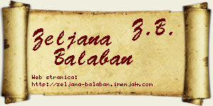 Željana Balaban vizit kartica